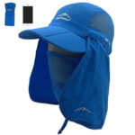 Ultimate quick-dry baseball cap with detachable neck & face flaps – superior uv protection, wonderland gear & style Unisex quick dry baseball cap with detachable neck and face flaps blue