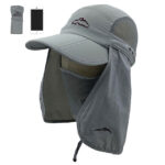 Ultimate quick-dry baseball cap with detachable neck & face flaps – superior uv protection, wonderland gear & style Unisex quick dry baseball cap with detachable neck and face flaps grey